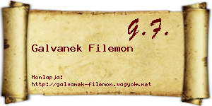 Galvanek Filemon névjegykártya
